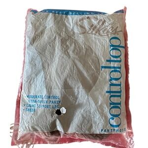 NWT Silkies Control Top Pantyhose Queen Beige X Large Honey Sheer Mod Control